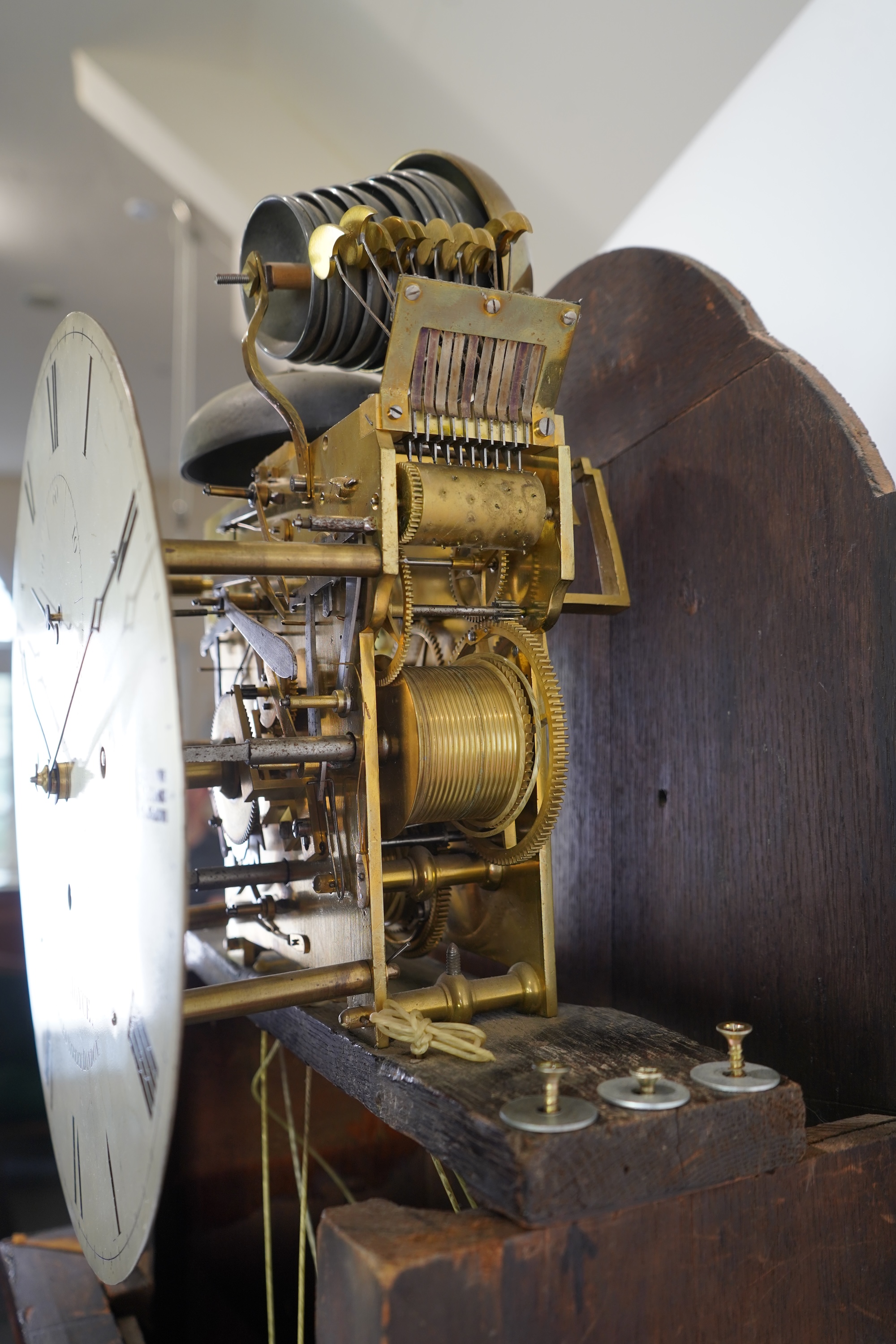 A George III mahogany and brass mounted longcase regulator by S & C Joyce, Lombard Street, London